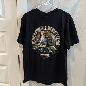 EUC Men’s Harley Davidson Motorcycles Pin-Up Tee T-Shirt Short Sleeve Top Size L